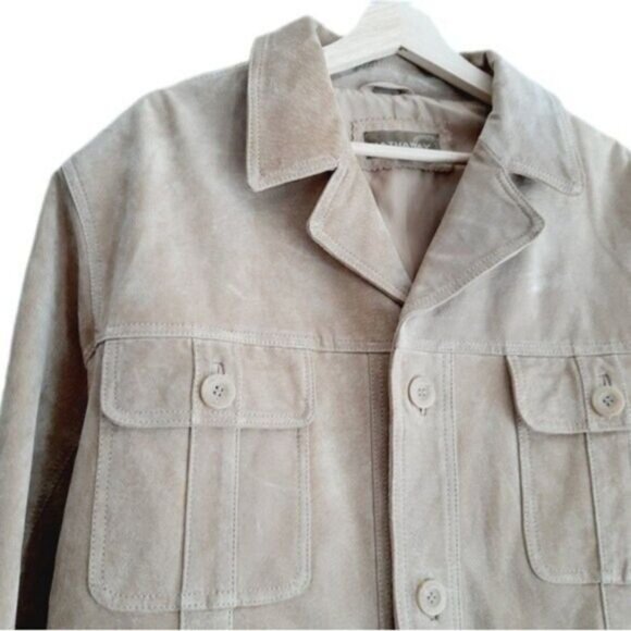 HATAWAY Vintage Genuine Suede Blazer Jacket Light Tan Men's Sz XL - Picture 2 of 13